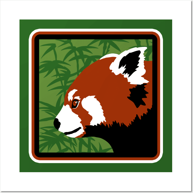 Retro Red Panda Wall Art by GeoCreate